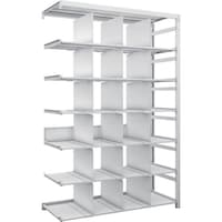 トラスコ中山 TRUSCO スチールラック K1型抗菌塗装高密度収納棚 H1900XW1250XD475 7段 移動仕切18枚付 連結型 K16447P18B 1台