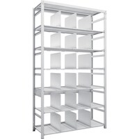 トラスコ中山 TRUSCO スチールラック K1型抗菌塗装高密度収納棚 H2200XW1250XD475 7段 移動仕切18枚付 K17447P18 1台