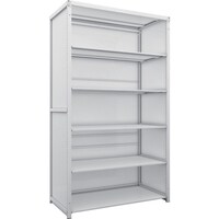 トラスコ中山 TRUSCO スチールラック K1型抗菌塗装高密度収納棚 背板・側板付 H2200XW1250XD625 6段 K17466SG 1台