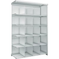 トラスコ中山 TRUSCO スチールラック K1型抗菌塗装高密度収納棚 背板側板付 H1900XW1250XD475 6段 移動仕切板15枚付 連結型 K16446P15SGB 1台