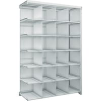 トラスコ中山 TRUSCO スチールラック K1型抗菌塗装高密度収納棚 背板側板付 H1900XW1250XD475 7段 移動仕切18枚付 連結型 K16447P18SGB 1台