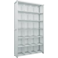 トラスコ中山 TRUSCO スチールラック K1型抗菌塗装高密度収納棚 背板・側板付 H2200XW1250XD325 7段 移動仕切18枚付 K17437P18SG 1台