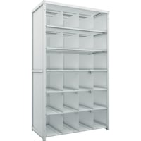 トラスコ中山 TRUSCO スチールラック K1型抗菌塗装高密度収納棚 背板・側板付 H2200XW1250XD625 7段 移動仕切18枚付 K17467P18SG 1台