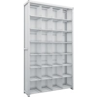 トラスコ中山 TRUSCO スチールラック K1型抗菌塗装高密度収納棚 背板・側板付 H2200XW1250XD325 8段 移動仕切21枚付 K17438P21SG 1台