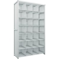 トラスコ中山 TRUSCO スチールラック K1型抗菌塗装高密度収納棚 背板・側板付 H2200XW1250XD475 8段 移動仕切21枚付 K17448P21SG 1台