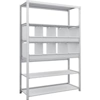 トラスコ中山 TRUSCO スチールラック K1型抗菌塗装高密度収納棚 H1900XW1250XD475 6段 仕切りトレ8個付 K16446D8 1台