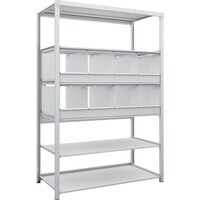 トラスコ中山 TRUSCO スチールラック K1型抗菌塗装高密度収納棚 H1900XW1250XD625 6段 仕切りトレ8個付 K16466D8 1台