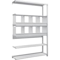 トラスコ中山 TRUSCO スチールラック K1型抗菌塗装高密度収納棚 H1900XW1250XD325 6段 仕切りトレ8個付 連結型