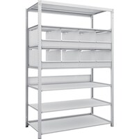 トラスコ中山 TRUSCO スチールラック K1型抗菌塗装高密度収納棚 H1900XW1250XD625 7段 仕切りトレ8個付 K16467C8 1台