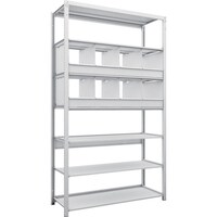 トラスコ中山 TRUSCO スチールラック K1型抗菌塗装高密度収納棚 H2200XW1250XD475 7段 仕切りトレ8個付 K17447D8 1台