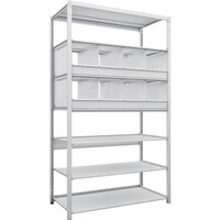 トラスコ中山 TRUSCO スチールラック K1型抗菌塗装高密度収納棚 H2200XW1250XD625 7段 仕切りトレ8個付 K17467D8 1台