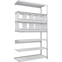 トラスコ中山 TRUSCO スチールラック K1型抗菌塗装高密度収納棚 H2200XW1250XD475 7段 仕切りトレ8個付 連結型 K17447D8B 1台