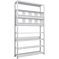 トラスコ中山 TRUSCO スチールラック K1型抗菌塗装高密度収納棚 H2200XW1250XD325 8段 仕切りトレ8個付 K17438C8 1台