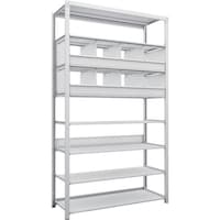 トラスコ中山 TRUSCO スチールラック K1型抗菌塗装高密度収納棚 H2200XW1250XD475 8段 仕切りトレ8個付 K17448C8 1台