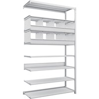 トラスコ中山 TRUSCO スチールラック K1型抗菌塗装高密度収納棚 H2200XW1250XD475 8段 仕切りトレ8個付 連結型 K17448C8B 1台