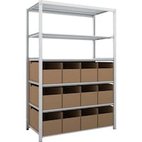 トラスコ中山 TRUSCO スチールラック K1型抗菌塗装高密度収納棚 H1900XW1250XD625 6段 ビン12個付 K16466B12 1台