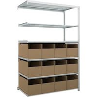 トラスコ中山 TRUSCO スチールラック K1型抗菌塗装高密度収納棚 H1900XW1250XD625 6段 ビン12個付 連結型 K16466B12B 1台