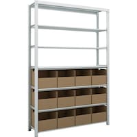 トラスコ中山 TRUSCO スチールラック K1型抗菌塗装高密度収納棚 H1900XW1250XD325 7段 ビン12個付 K16437A12 1台