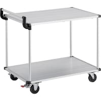 トラスコ中山 TRUSCO アルミ台車 アルパカート 省音 2段式片袖タイプ 900×600mm ストッパー付 AL220960S 1台