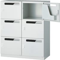 トラスコ中山 TRUSCO パーソナルロッカー(セキュリティーダイヤル錠タイプ) 2列3段 6人用 投入口付 H1110 TPL06WWRD 1台