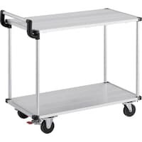 トラスコ中山 TRUSCO アルミ台車 アルパカート 省音 2段式片袖タイプ 900×480mm ストッパー付 AL220948S 1台