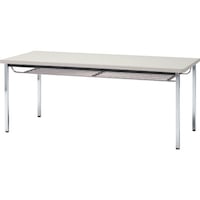 トラスコ中山 TRUSCO 会議用テーブル 1500X750XH700 下棚付 丸脚 ニューグレー TDST1575NG 1台