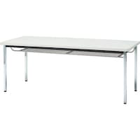 トラスコ中山 TRUSCO 会議用テーブル 1800X750XH700 下棚付 丸脚 ホワイト TDST1875W 1台