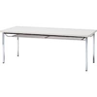 トラスコ中山 TRUSCO 会議用テーブル 1800X900XH700 下棚付 丸脚 ホワイト TDST1890W 1台