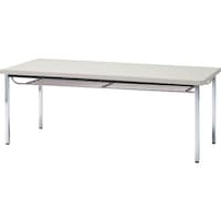 トラスコ中山 TRUSCO 会議用テーブル 1800X900XH700 下棚付 丸脚 ニューグレー TDST1890NG 1台