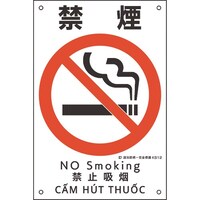 日本緑十字社 緑十字 建災防統一安全標識 禁煙 KS12 450×300mm ポリプロピレン 081012 1枚