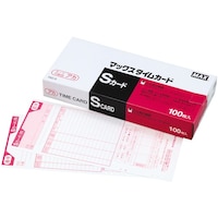 マックス MAX タイムレコーダ用タイムカード ERSカード/R 赤色 100枚入