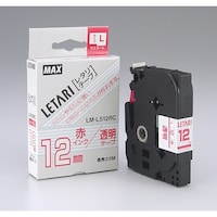 マックス MAX ビーポップミニ用ラミネートテープ LML512RC 透明×赤文字 12mm幅×8m巻