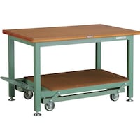 トラスコ中山 TRUSCO 重荷重作業台移動式(3000kg)TWC型 1200X750XH740 基本タイプ グリーン色 TWC1200 1台