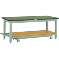 トラスコ中山 TRUSCO 重荷重作業台移動式(3000kg)TWC型 1800X750XH740 基本タイプ グリーン色 RTWC1800 1台