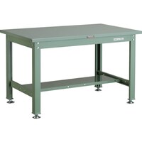 トラスコ中山 TRUSCO 中荷重作業台(1200kg)HW型 900X600XH740 基本タイプ グリーン色 緑 SHW0960 1台