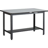 トラスコ中山 TRUSCO 中荷重作業台(500kg)AEW型 1200X750XH740 基本タイプ ダークグレー色 AEWP1275 1台