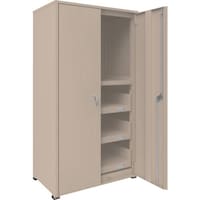 トラスコ中山 TRUSCO M3型中量棚 背板・側板・扉付 W900XD595 HTM型スライド棚3段付 M36363HTM93SGD 1台