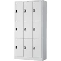 トラスコ中山 TRUSCO TZ型防錆強化9人用ロッカー 内筒交換錠式 ホワイト TZWSV9 1台