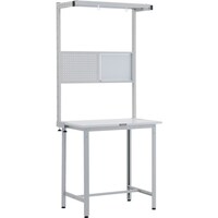 トラスコ中山 TRUSCO 軽荷重立作業台(300kg)HAE型 900X600XH2108(全高) ツールハンガーフルセット付 ホワイト色 HAE0960THFSW 1台