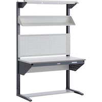 トラスコ中山 TRUSCO ULRT型ライン作業台 片面W900 パネル1枚・傾斜棚1枚・照明器具1セット・レールハンガー1本付 ULRT900FA 1台