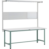 トラスコ中山 TRUSCO 軽荷重作業台(300kg)AE型 1800X750XH1948(全高) ツールハンガーフルセット付 グリーン色 AE1800THFS 1台