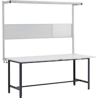 トラスコ中山 TRUSCO 軽荷重作業台(300kg)AE型 1800X900XH1948(全高) ツールハンガーフルセット付 ダークグレー色 AE1809THFSDG 1台