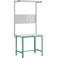 トラスコ中山 TRUSCO 軽荷重作業台(300kg)AE型 900X600XH1948(全高) ツールハンガーフルセット付 ヤンググリーン色 AE0960THFSYG 1台