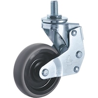 ハンマーキャスター ハンマー クッション 静シリーズ ねじ込み M12 自在 エラストマー車B入 75mm