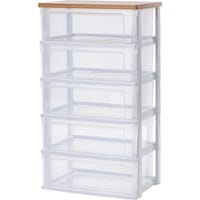 アイリスオーヤマ IRIS 282274ウッドトップチェスト NSWー545WT フレンチオーク/クリア 5段 NSW545WTFOC 1台