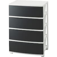 アイリスオーヤマ IRIS 283243ワイドチェスト CLN―544 ブラック/ホワイト 4段 CLN544BW 1台