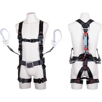 藤井電工 TSUYORON 飛燕ハーネス 胴ベルト付き ツインランヤード付き ロック機構付き巻取式コルトリトラ Mサイズ ダークグレー