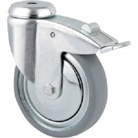 テンテキャスター テンテキャスター ボルト穴式キャスター“AGILA”(タイヤ痕レスタイプ) φ100 自在式(トータルロック付) 2477DIK100P3011 1個