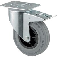 テンテキャスター テンテキャスター プレート式キャスター“ALPHA”(タイヤ痕レスタイプ) φ160 自在式(トータルロック付) 3477PIR160P63 1個