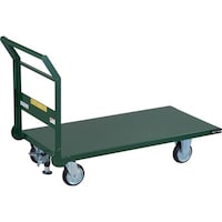 トラスコ中山 TRUSCO 鋼鉄製運搬車 ハンドル側自在車輪 1200X600 Φ150プレス車 Lストッパー付 SH2LCS 1台